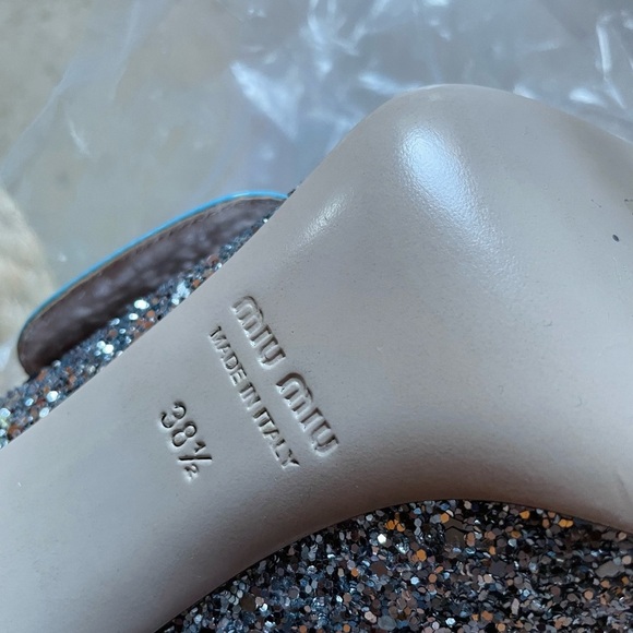 Miu Miu Silver and Blue Heels - Picture 5 of 10